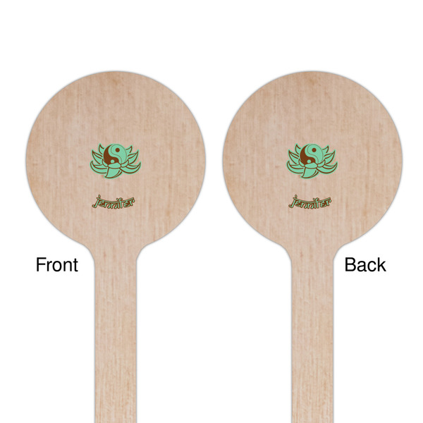 Om Wooden 7.5" Stir Stick - Round - Double Sided - Front & Back