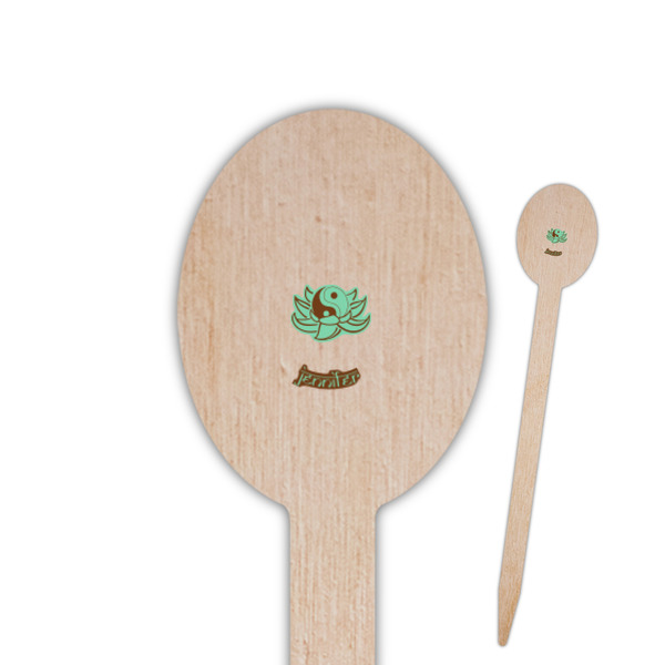 Custom Om Oval Wooden Food Picks - Single Sided (Personalized)