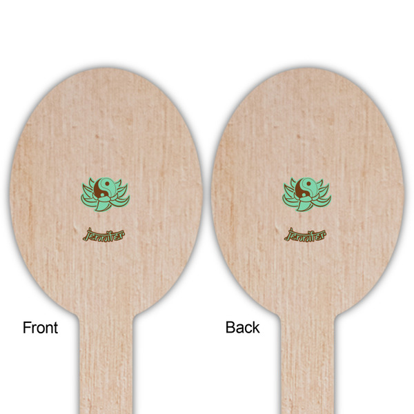 Om Wooden Food Pick - Oval - Double Sided - Front & Back