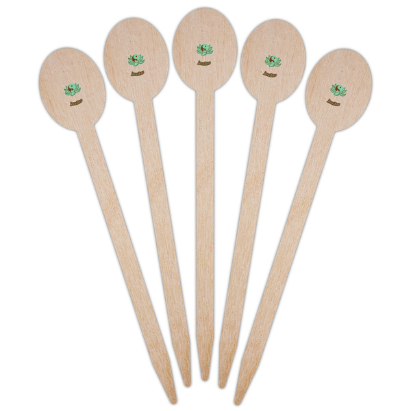 Om Wooden Food Pick - Oval - Fan View