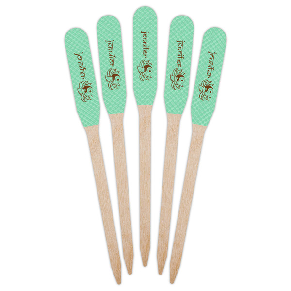 Om Wooden Food Pick - Paddle - Fan View