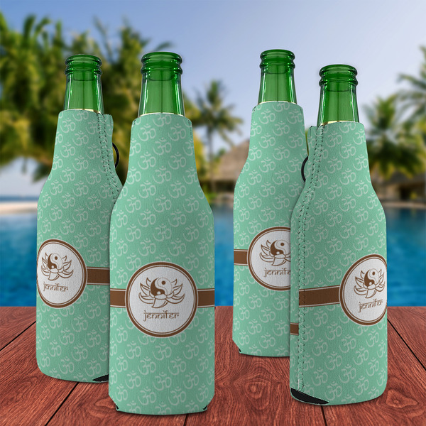 Om Zipper Bottle Cooler - Set of 4 - LIFESTYLE