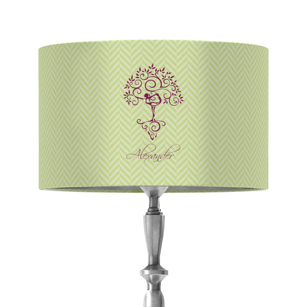 Yoga Tree 12" Drum Lampshade - ON STAND (Fabric)