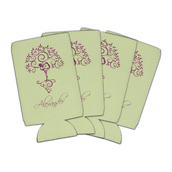 Yoga Tree Can Cooler (16 oz) - Set of 4 (Personalized)