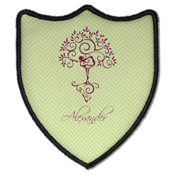 Yoga Tree Iron On Shield Patch B w/ Name or Text
