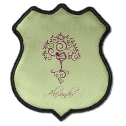 Yoga Tree Iron On Shield Patch C w/ Name or Text