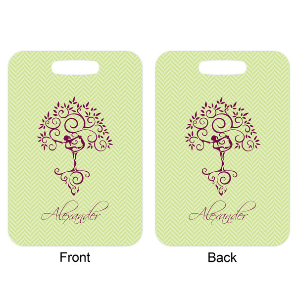 Yoga Tree Aluminum Luggage Tag (Front + Back)