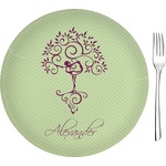 Yoga Tree 8" Glass Appetizer / Dessert Plates - Single or Set (Personalized)