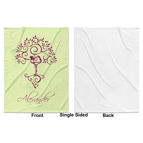 Yoga Tree Baby Blanket (Single Side - Printed Front, White Back)