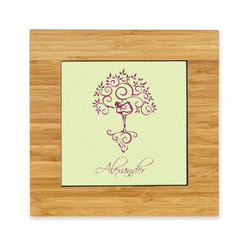 Yoga Tree Bamboo Trivet with Ceramic Tile Insert (Personalized)