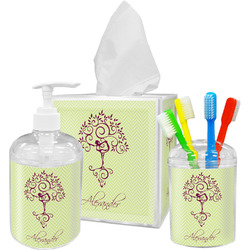 Yoga Tree Acrylic Bathroom Accessories Set w/ Name or Text