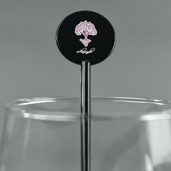 Yoga Tree Black Plastic 5.5" Stir Stick - Round - Main