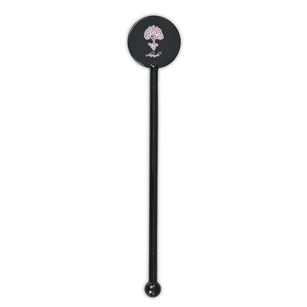 Yoga Tree Black Plastic 5.5" Stir Stick - Round - Single Stick