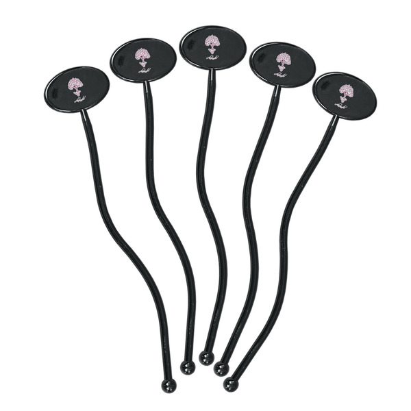 Yoga Tree Black Plastic 7" Stir Stick - Oval - Fan