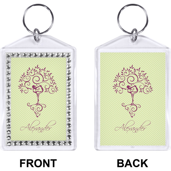 Yoga Tree Bling Keychain (Front + Back)