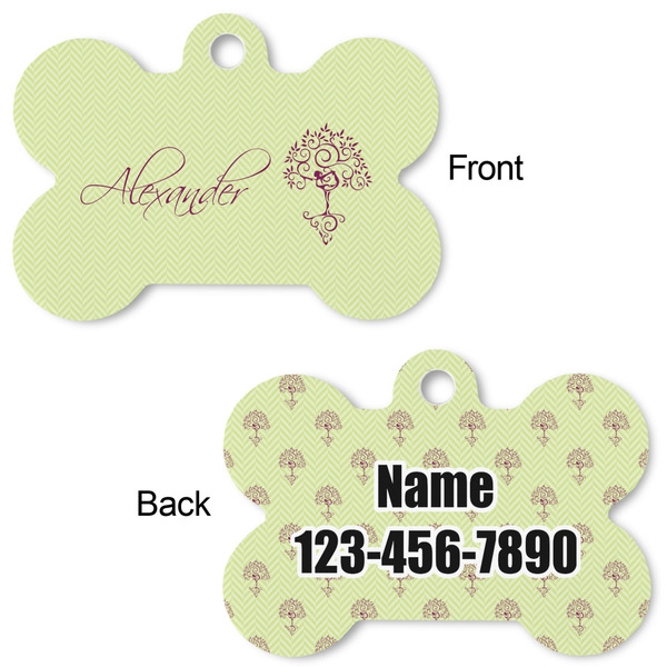 Yoga Tree Bone Shaped Dog ID Tag - Large - Approval