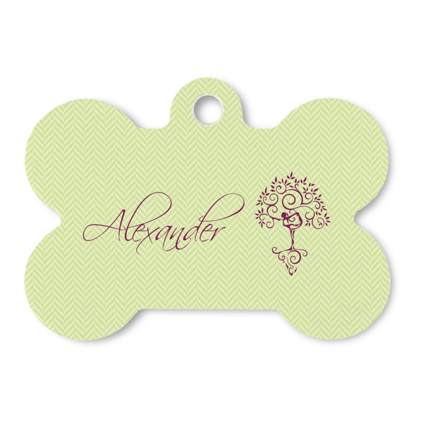 Custom Yoga Tree Bone Shaped Dog ID Tag (Personalized)