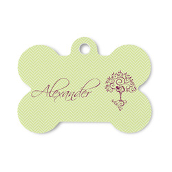 Yoga Tree Bone Shaped Dog ID Tag - Small (Personalized)