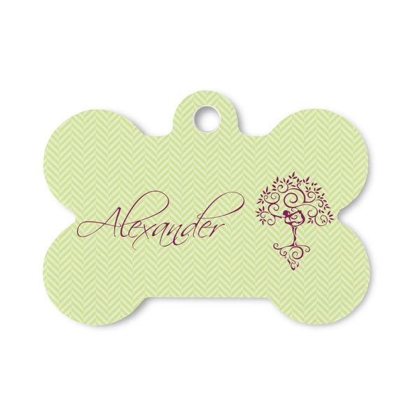 Custom Yoga Tree Bone Shaped Dog ID Tag - Small (Personalized)