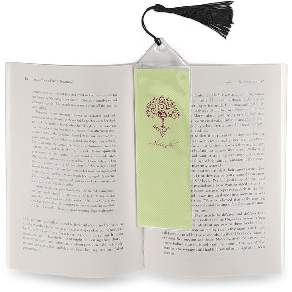 Yoga Tree Bookmark with tassel - In book