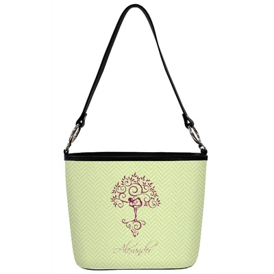 Yoga Tree Bucket Bag w/ Genuine Leather Trim (Personalized)