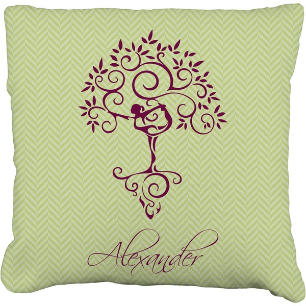 Custom Yoga Tree Faux-Linen Throw Pillow 16" (Personalized)