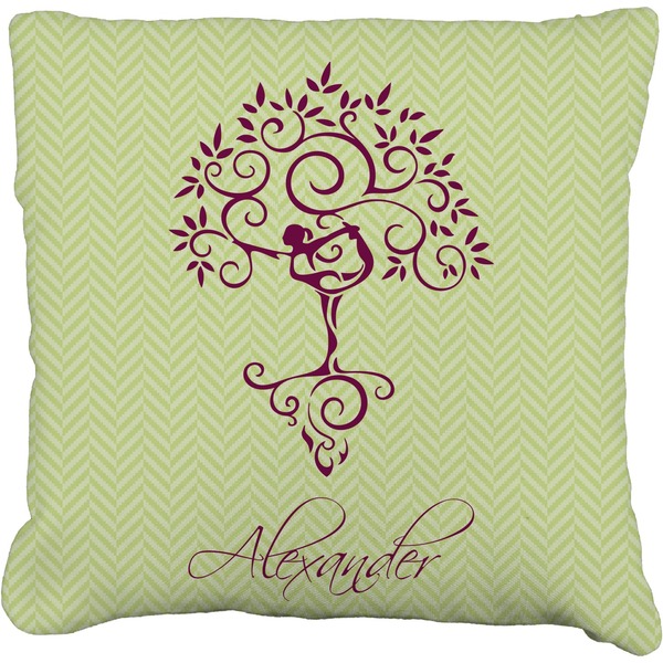Custom Yoga Tree Faux-Linen Throw Pillow 18" (Personalized)