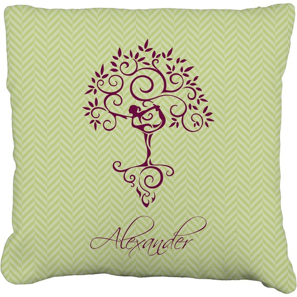 Custom Yoga Tree Faux-Linen Throw Pillow 20" (Personalized)