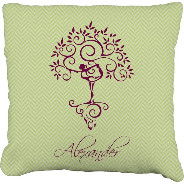 Custom Yoga Tree Faux-Linen Throw Pillow 26" (Personalized)