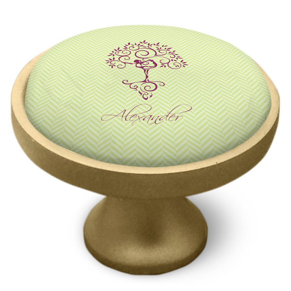 Yoga Tree Cabinet Knob - Gold - Side