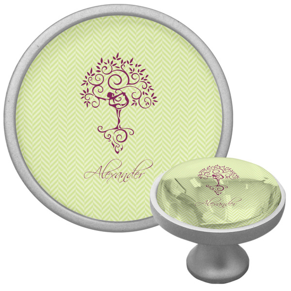 Yoga Tree Cabinet Knob - Nickel - Multi Angle