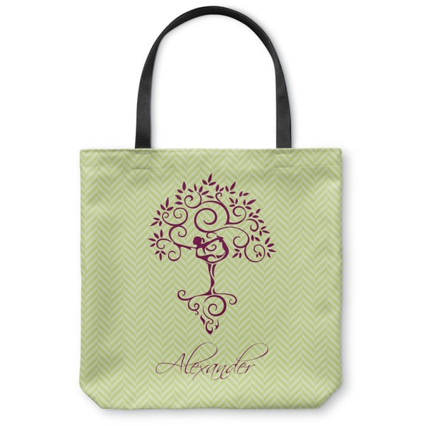 Custom Yoga Tree Canvas Tote Bag - Small - 13"x13" (Personalized)