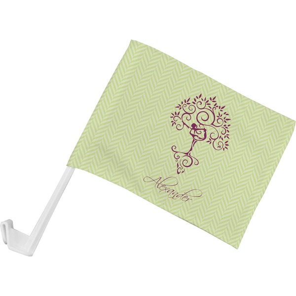 Custom Yoga Tree Car Flag - Small w/ Name or Text