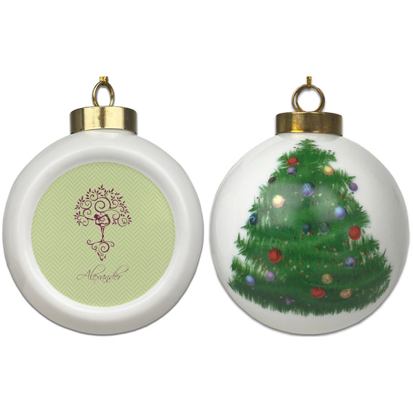 Yoga Tree Ceramic Christmas Ornament - X-Mas Tree (APPROVAL)