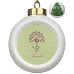 Yoga Tree Ceramic Ball Ornament - Christmas Tree (Personalized)