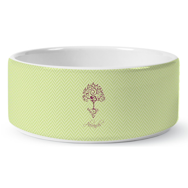 Yoga Tree Ceramic Dog Bowl - Medium - Front