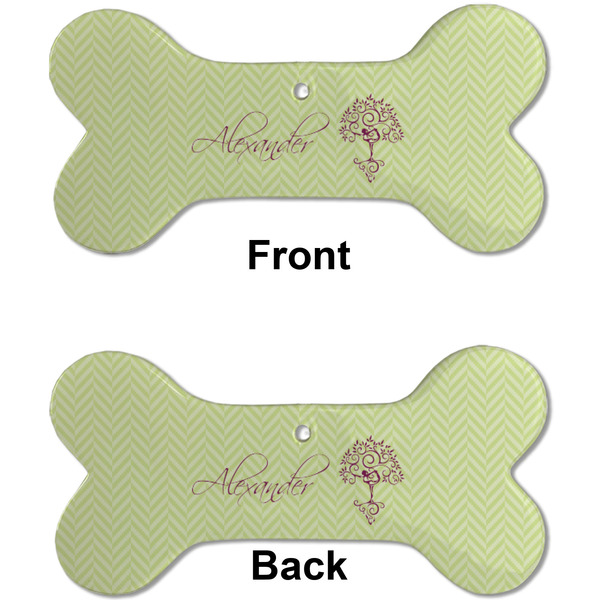 Yoga Tree Ceramic Flat Ornament - Bone Front & Back (APPROVAL)