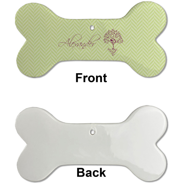 Yoga Tree Ceramic Flat Ornament - Bone Front & Back Single Print (APPROVAL)