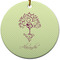 Yoga Tree Ceramic Flat Ornament - Circle (Front)