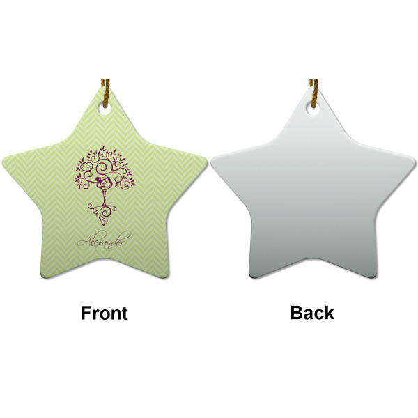 Yoga Tree Ceramic Flat Ornament - Star Front & Back (APPROVAL)