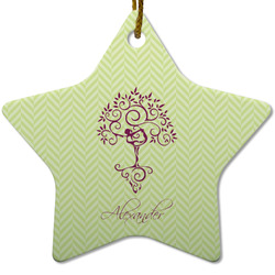 Yoga Tree Star Ceramic Ornament w/ Name or Text