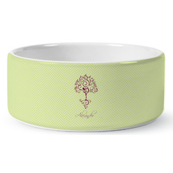 Yoga Tree Ceramic Dog Bowl (Personalized)