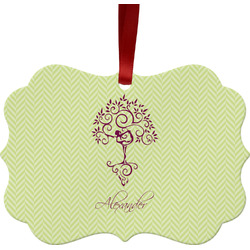 Yoga Tree Metal Frame Ornament - Double Sided w/ Name or Text