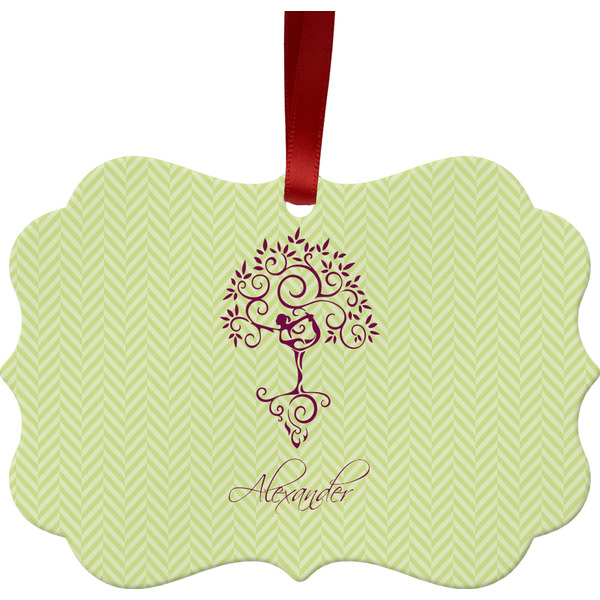 Yoga Tree Christmas Ornament (Front View)