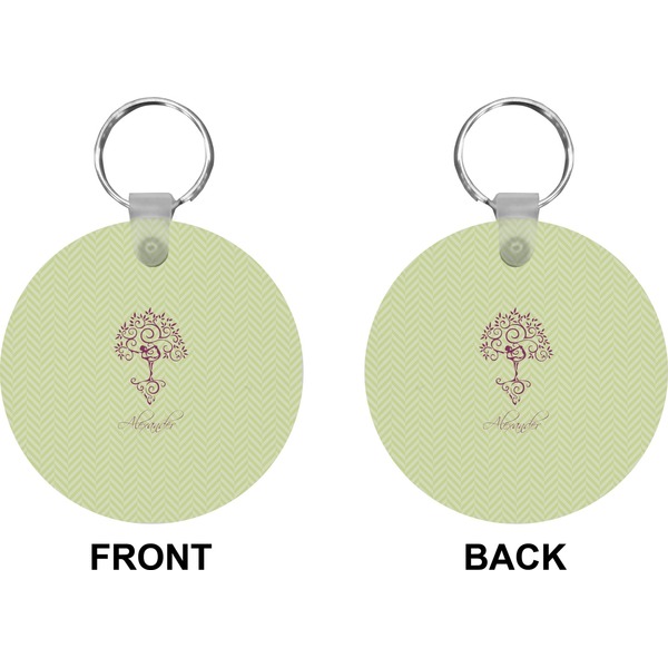 Yoga Tree Circle Keychain (Front + Back)