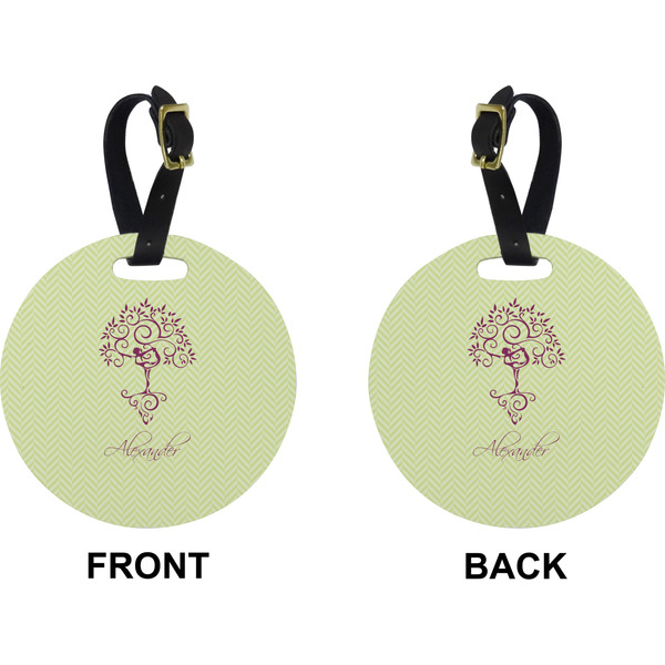 Yoga Tree Circle Luggage Tag (Front + Back)