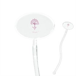 Yoga Tree 7" Oval Plastic Stir Sticks - Clear (Personalized)