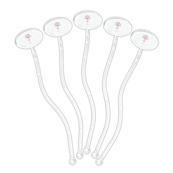 Yoga Tree Clear Plastic 7" Stir Stick - Oval - Fan