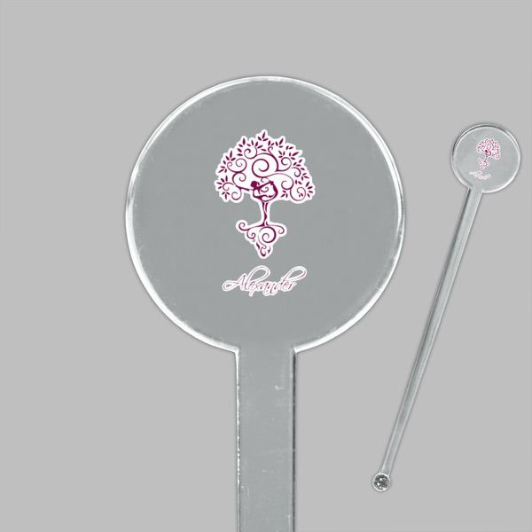 Yoga Tree Clear Plastic 7" Stir Stick - Round - Closeup