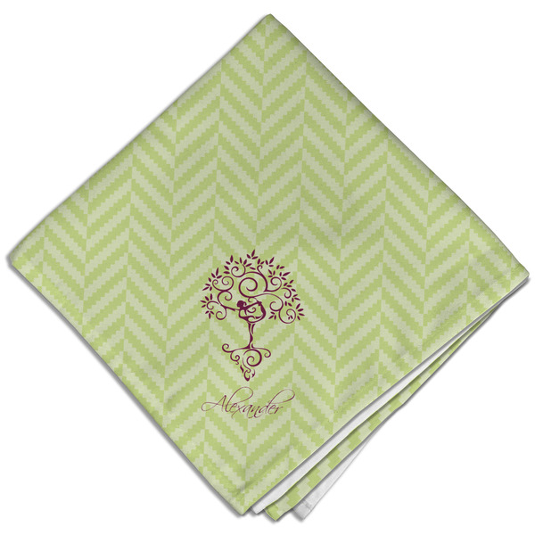Custom Yoga Tree Cloth Dinner Napkin - Single w/ Name or Text